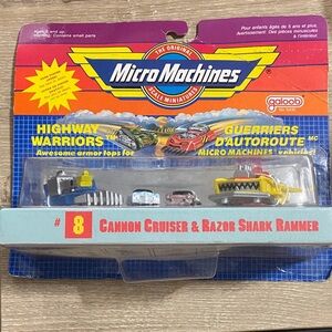 VTG 1989 Micro Machines Highway Warriors Cannon Cruiser & Razor Shark Rammer Set